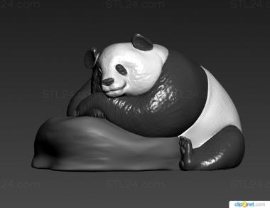 Statuette (Panda on a rock, STK_0248) 3D models for cnc